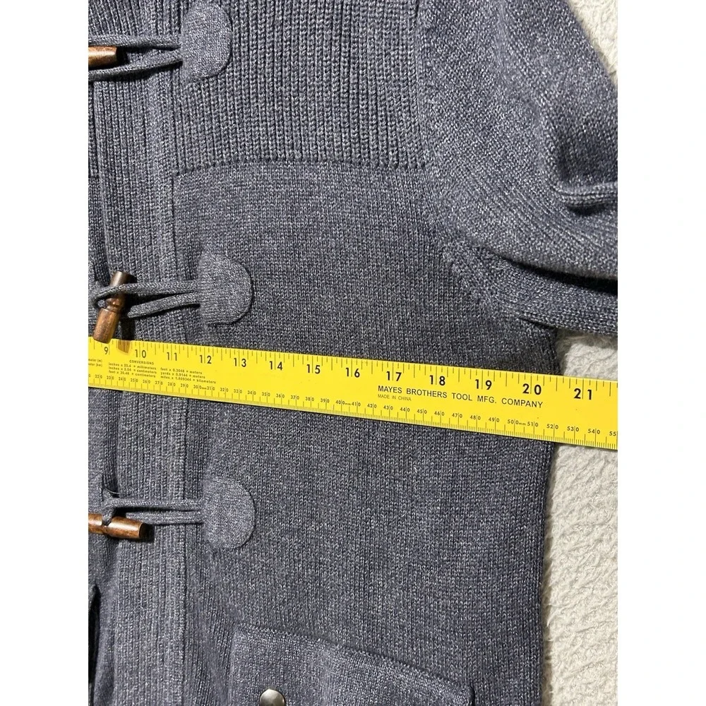Banana Republic Toggle Full Zip Cardigan Men Medium Smoky Blue Fisherman Classic